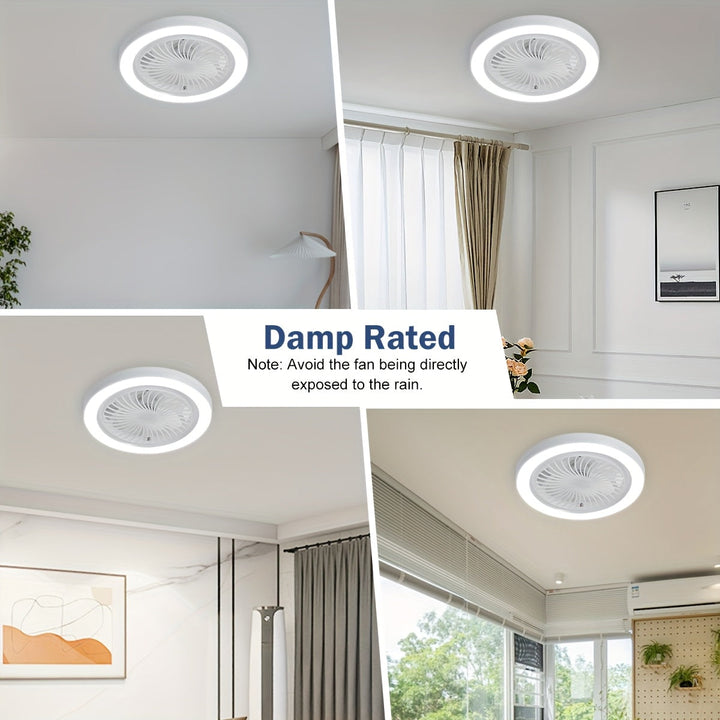 Slim LED-takfläkt med belysning – Dimbar och tyst