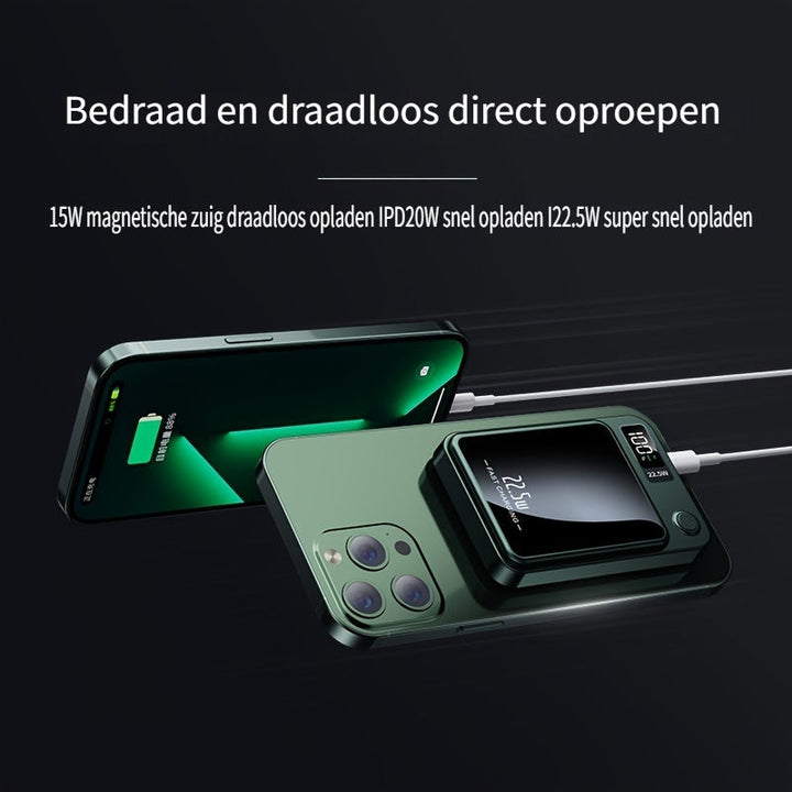 Magnetisk powerbank – Ultratunn med superfarsnabb trådlös laddning