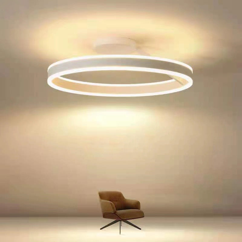 Arisha modern LED-taklampa i ring, svart/vit, vardagsrum, hall, metall