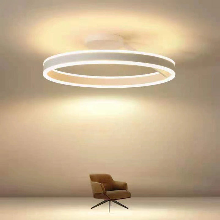 Arisha modern LED-taklampa i ring, svart/vit, vardagsrum, hall, metall