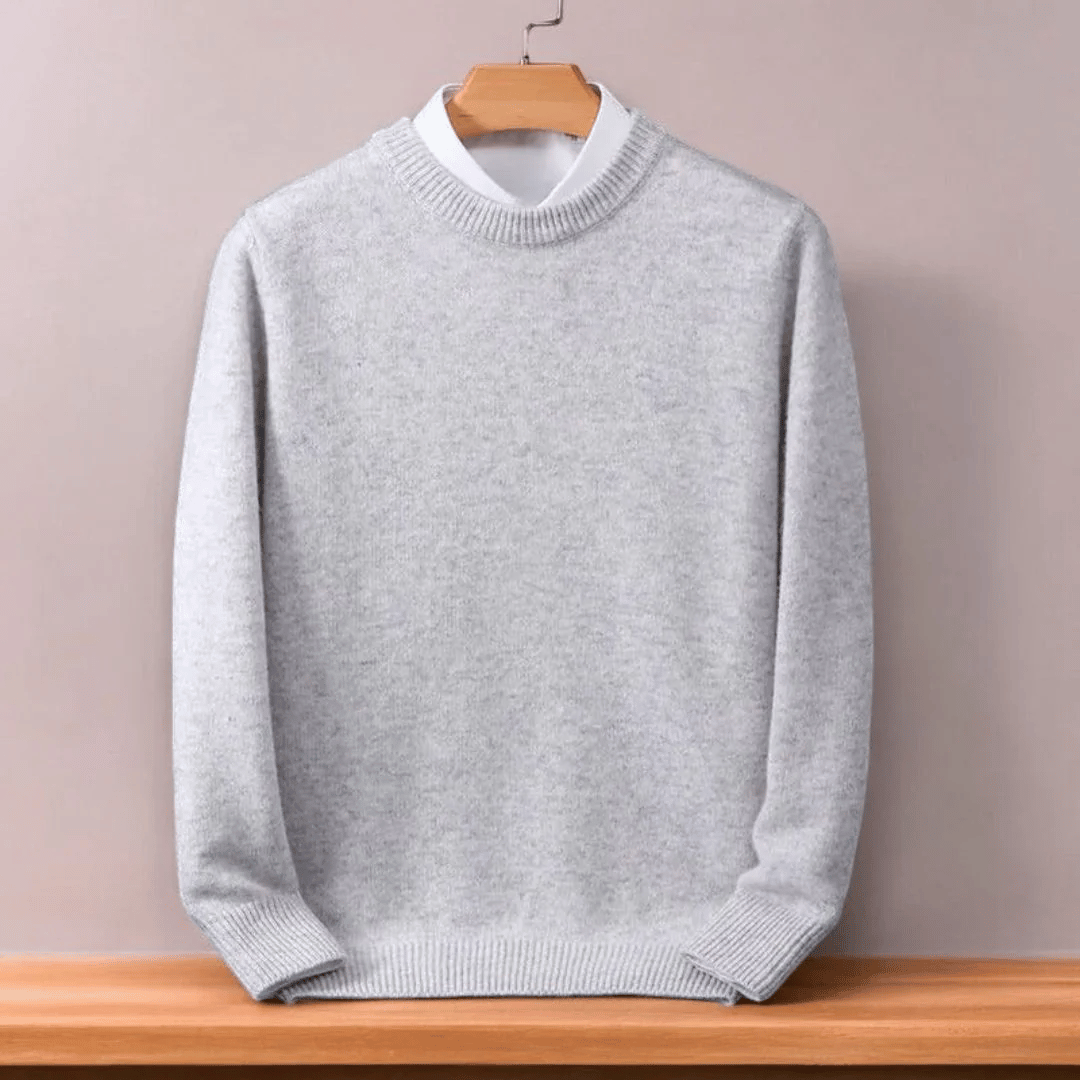 Herresweater i oversized plushfin strikning