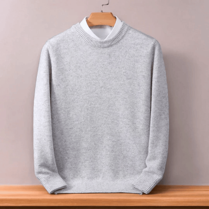 Herresweater i oversized plushfin strikning