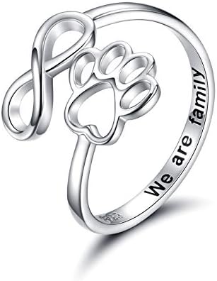 Handgjord Tass & Hjärta Ring – Justerbar sterlingsilver