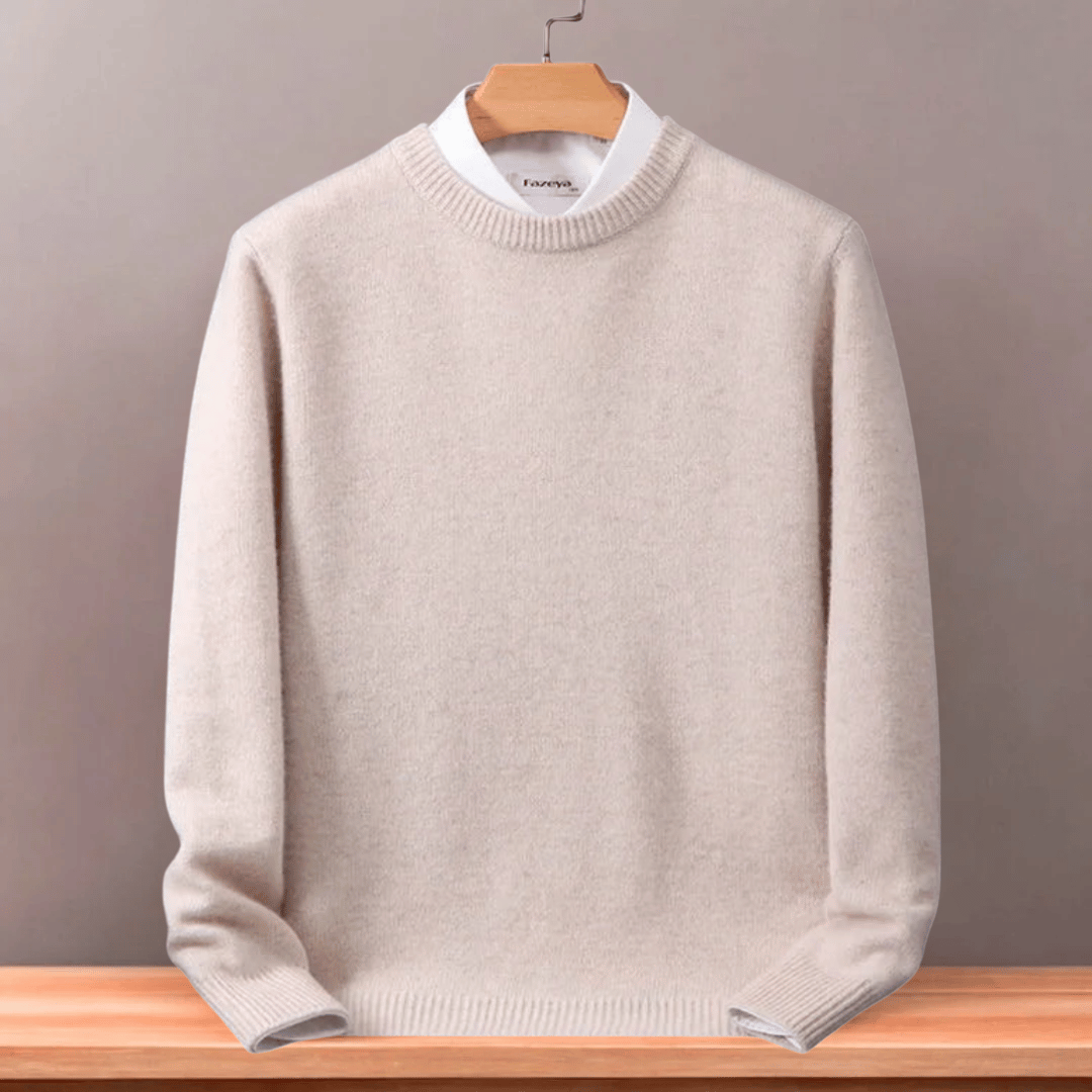 Herresweater i oversized plushfin strikning