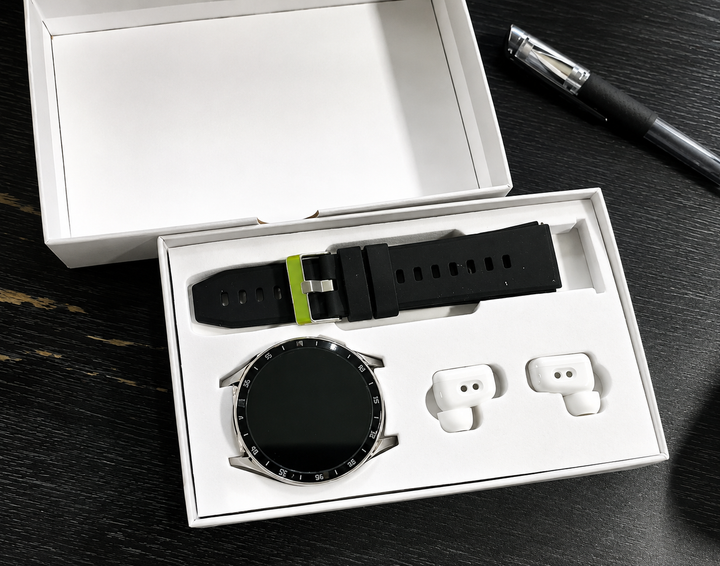PrestigeTrack EchoWrist | Smartklocka med Bluetooth-hörlurar för fitness- och hälsoövervakning