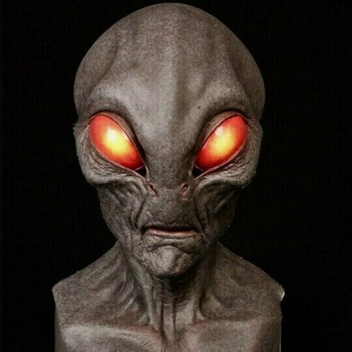 Realistisk CosmicMorph alienmask | Halloweenkostymtillbehör i helhuvudsform, handmålad