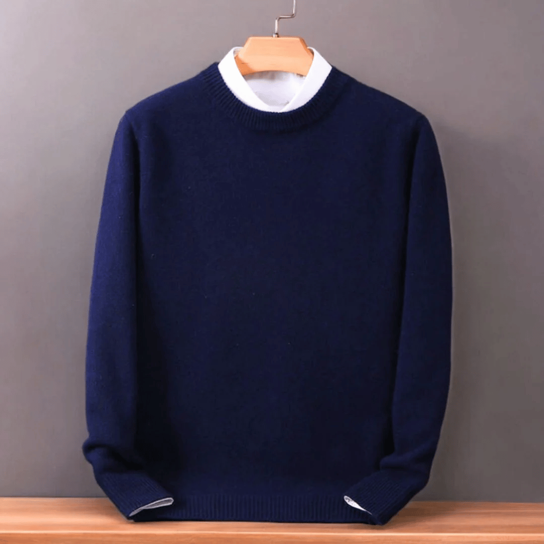 Herresweater i oversized plushfin strikning