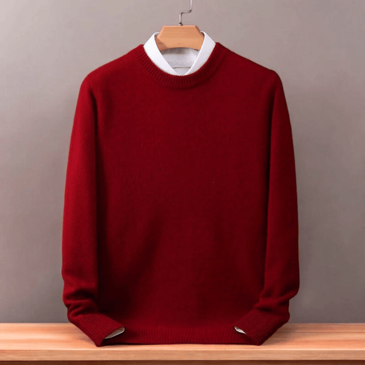 Herresweater i oversized plushfin strikning