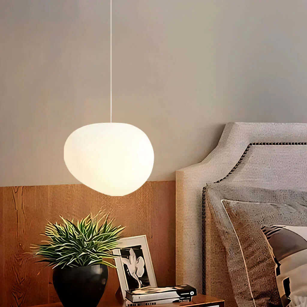 Taklampa i vit sten - Modern och minimalistisk