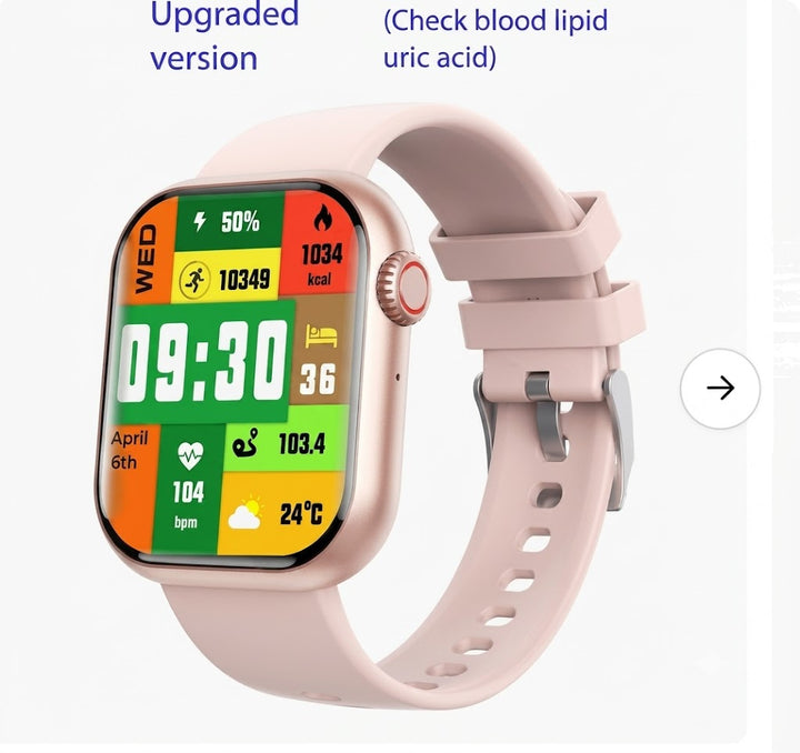 Vattentät smartwatch med blodtrycksmätare, syremättnadsmätare och sömnövervakning