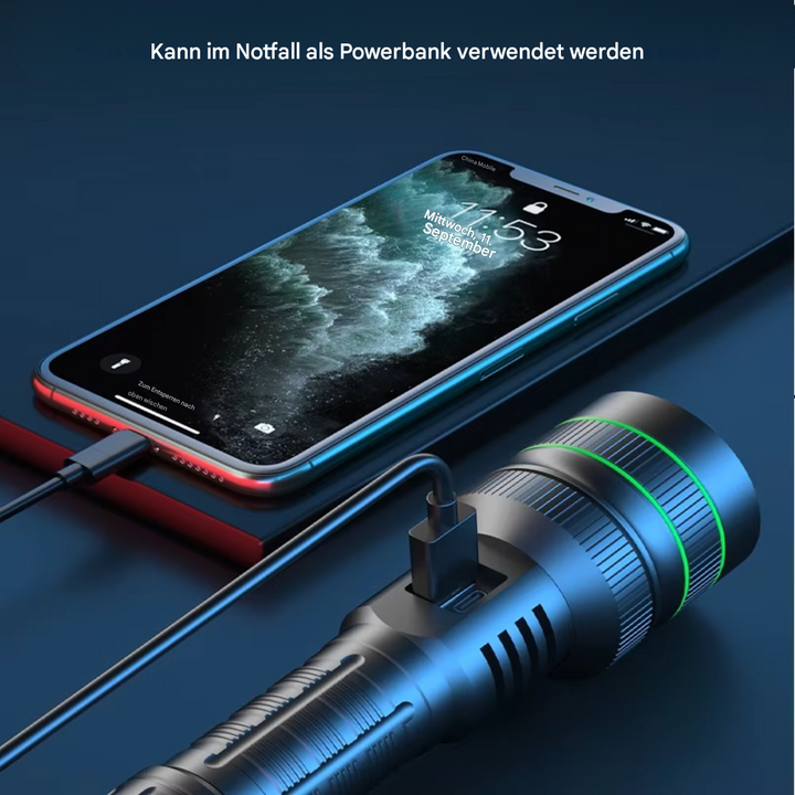 Extremt Ljusstark och Zoombar LED-Ficklampa - PowerBeam