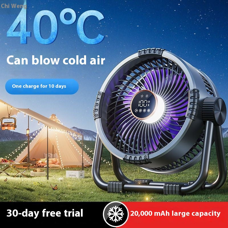 Storm Outdoor Camping Rechargeable Fan 20000mAh Orange Grey