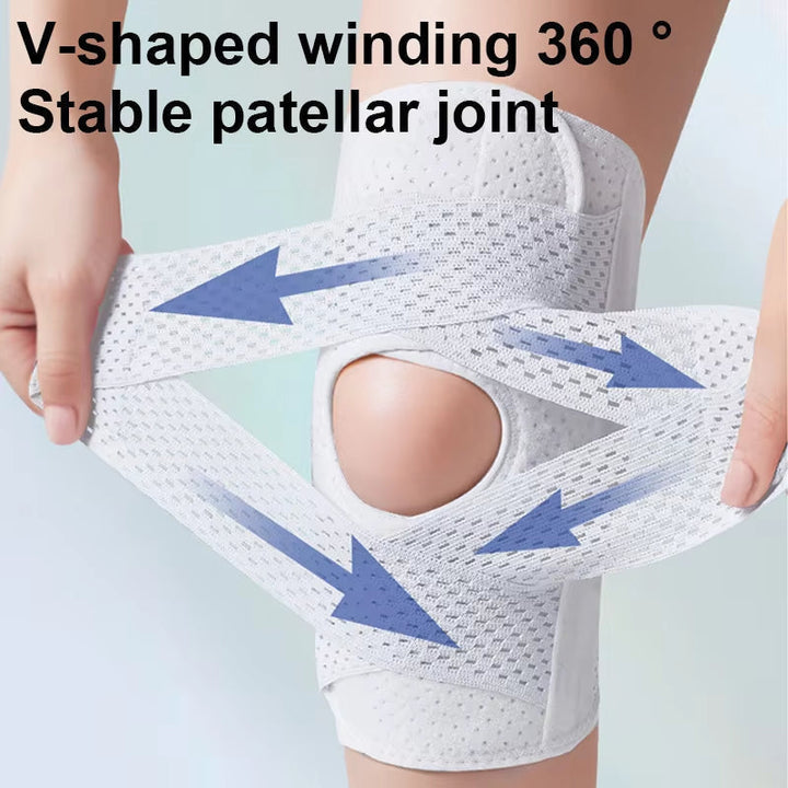 Knäbandage med justerbart kompressionssystem