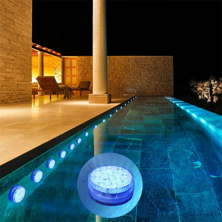 LED-lysfarvet indbygget poollampe med RF-fjernbetjening