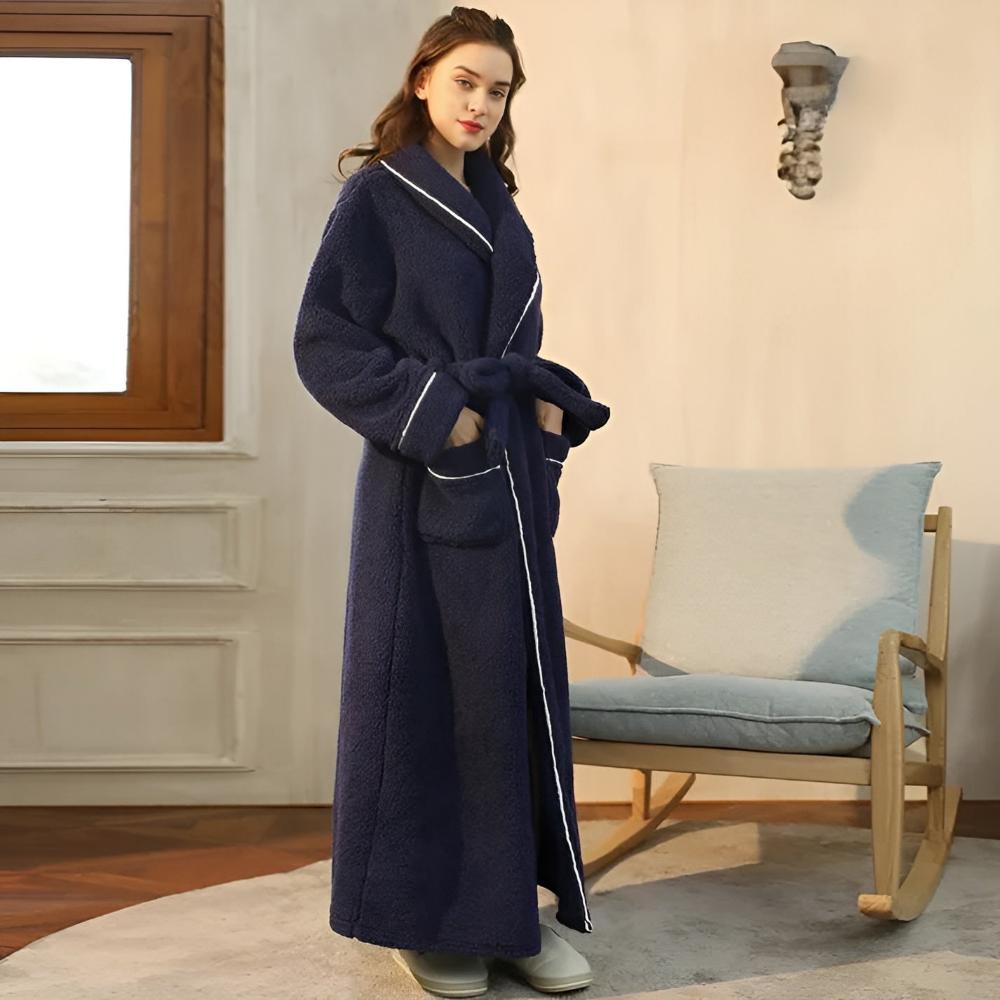 Ylellinen fleece-lämminmukavuus kylpytakki
