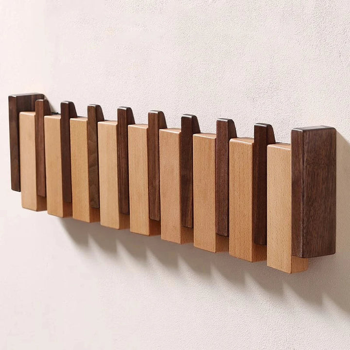 Klädhängare i trä för väggmontering – fällbara krokar med minimalistisk design