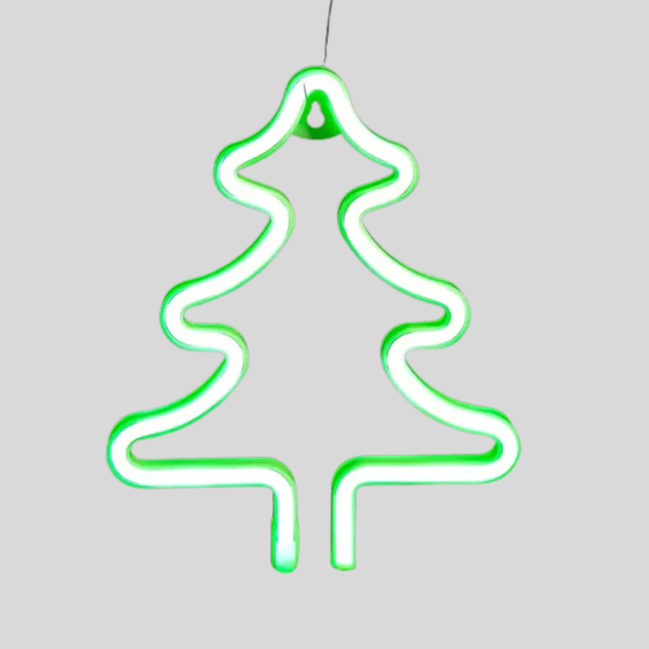 Julgran neonskilt