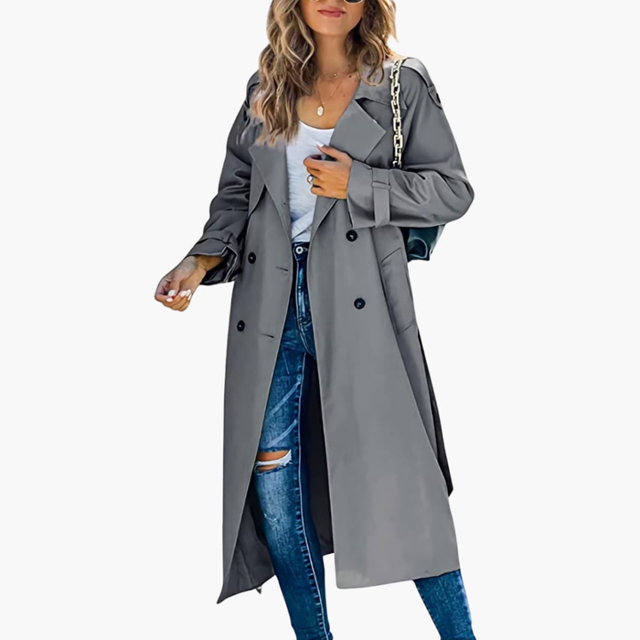 Kvinnors Trench Coat med Knappslå Reapris