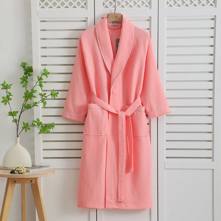 Lätt kimono i 100 % mjukt tyg i våffelmönster