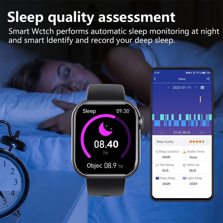 Vattentät smartwatch med blodtrycksmätare, syremättnadsmätare och sömnövervakning