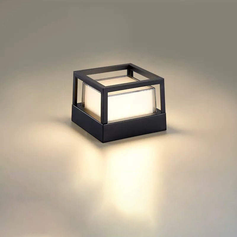 Modern kvadratisk LED-utomhuslampa, vattentät
