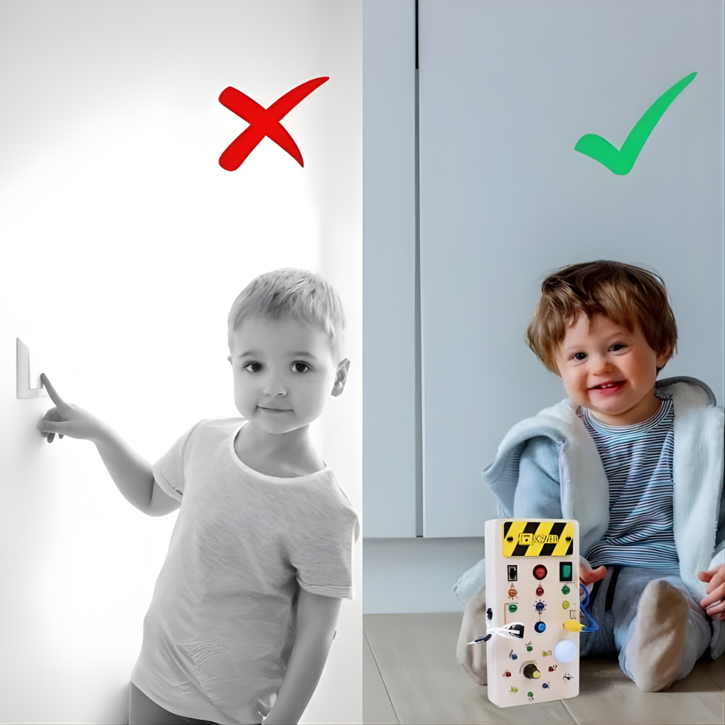 Montessori Busy Board med LED-lampor