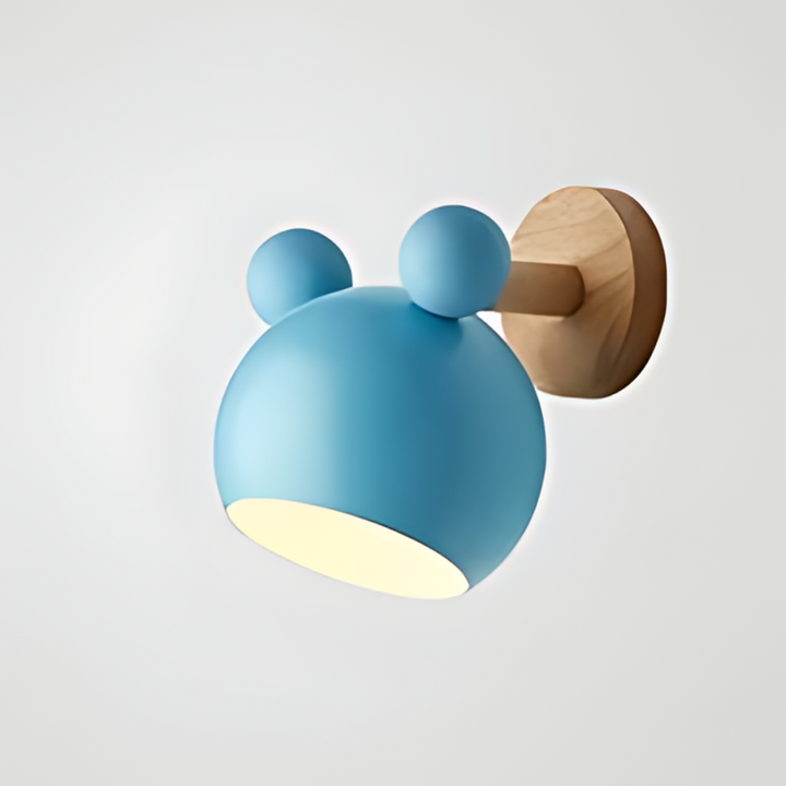 LumiMickey nordisk vägglampa | Söt LED-vägglampa i musform för ett mysigt barnrum och lekrum.