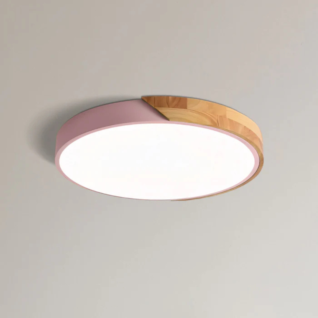 Delos Skandi taklampa i trä | Naturlig LED-designbelysning