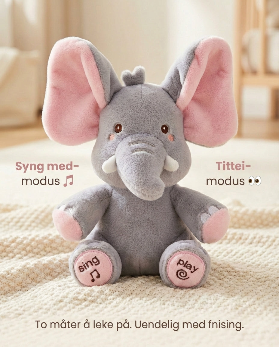 PeekaBuddy – Den fnittrande, interaktiva tittut-gosenelefanten