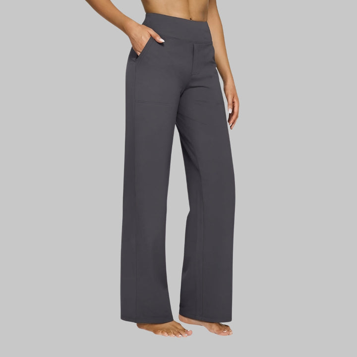 Byxor dam, hög midja, stretch – bekväma pull-on-byxor