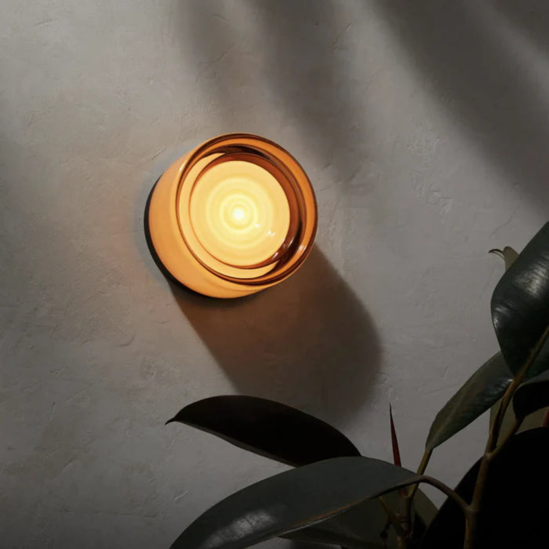 Rund modern vägglampa i glas med LED, 1 ljuskälla