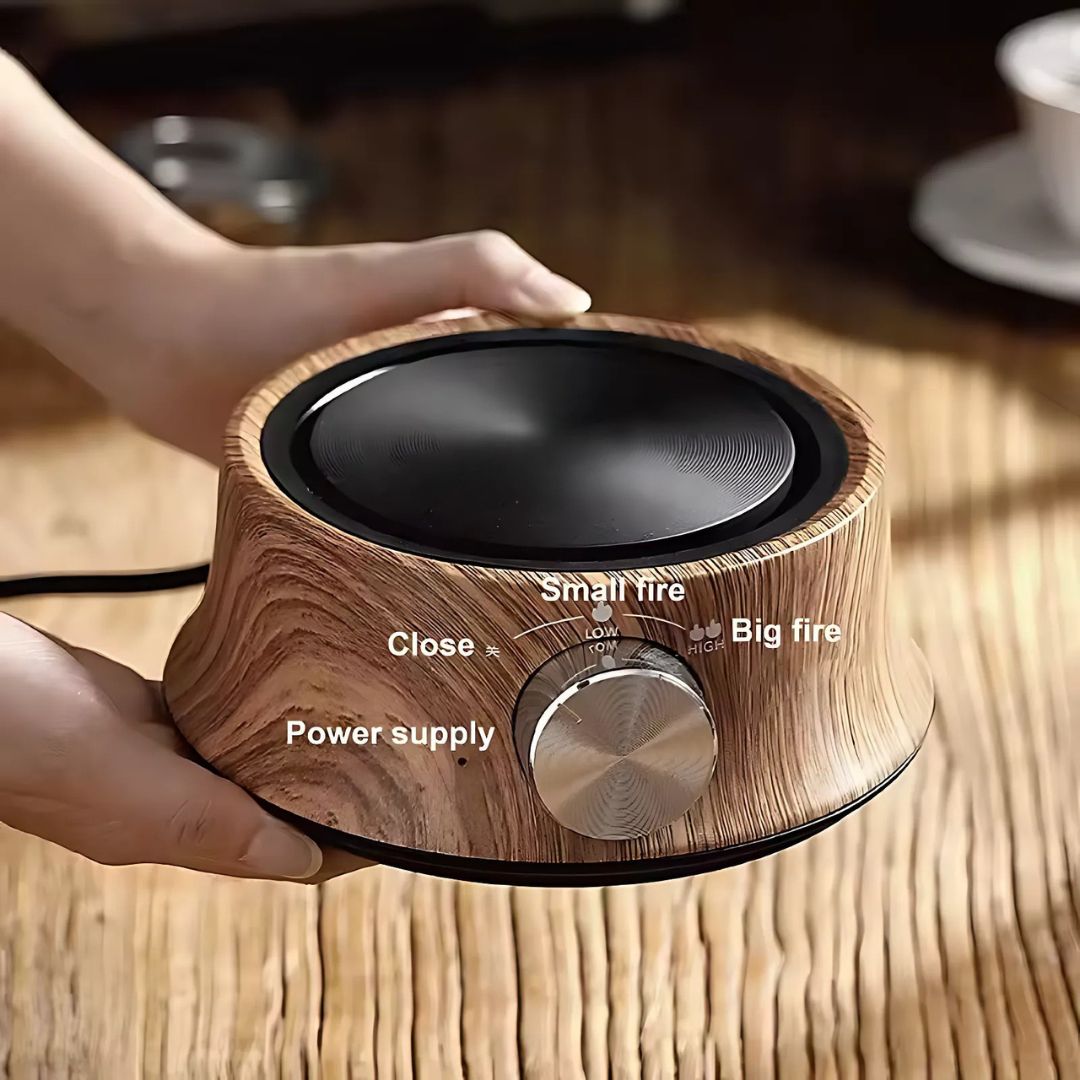 Mini elplatta med temperaturkontroll för kompakt bruk