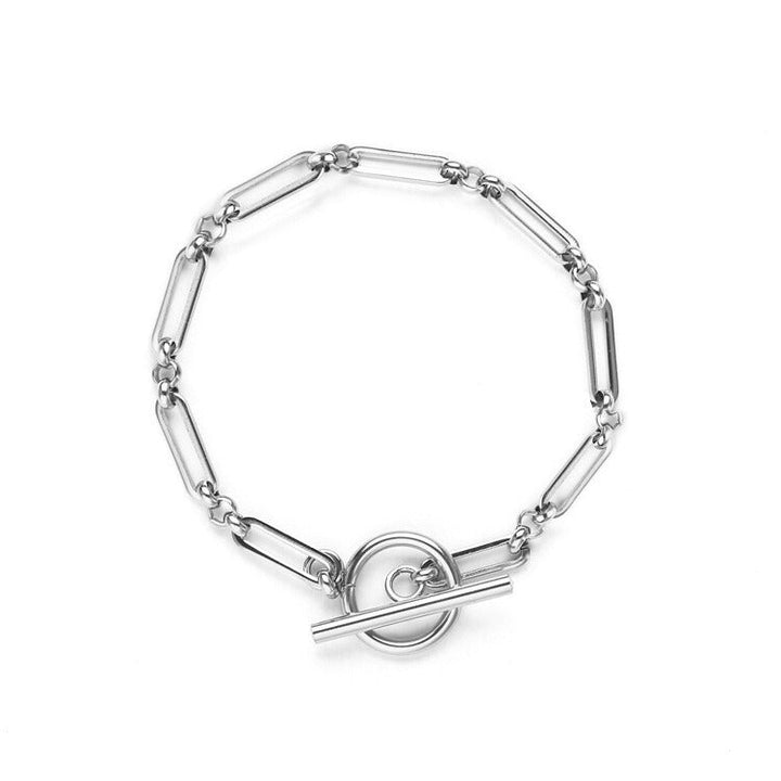 Elegant T-Bar-armband i vitguld