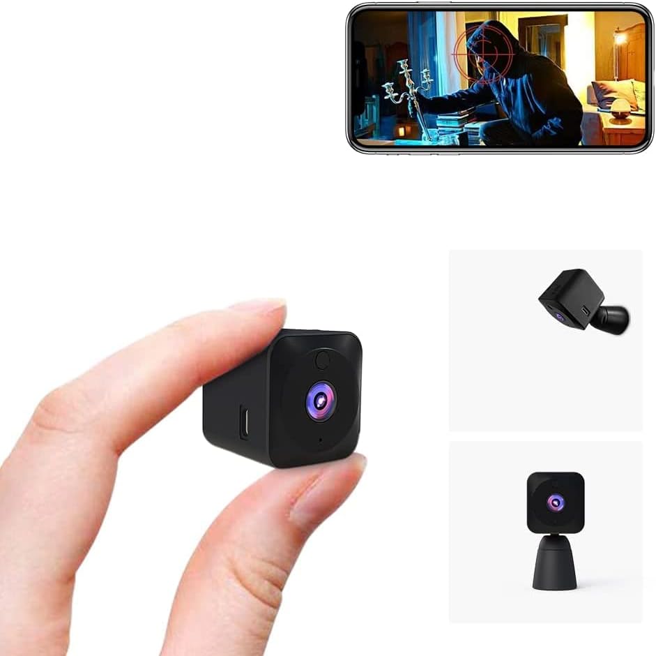 Minibevakningskamera 4K med Wi-Fi, dold inomhuskamera och mörkerseende