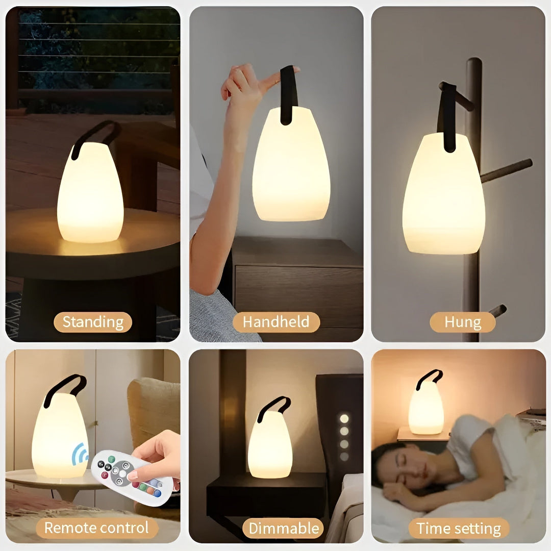 Vattentät trådlös LED-bordslampa för inomhus och utomhus - Lumora