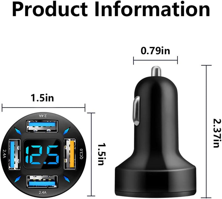 Billaddare 66W Super Snabbladdning med USB PD &amp; QC 3.0 – Universal för cigarettändare 12-24V