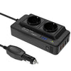 Kompakt bilväxelriktare 200W – Dubbla uttag & fyra USB-portar