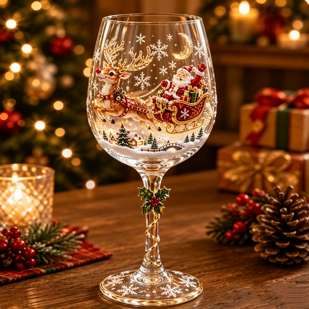 3D-vinglas för jul – festlig dryckesglädje med julig charm