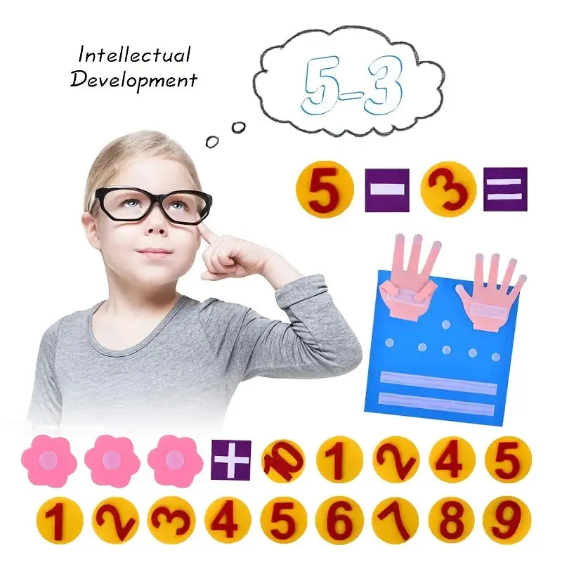 Räknespel i filt för barn – Pedagogiskt spel för utveckling av matematiska och motoriska färdigheter