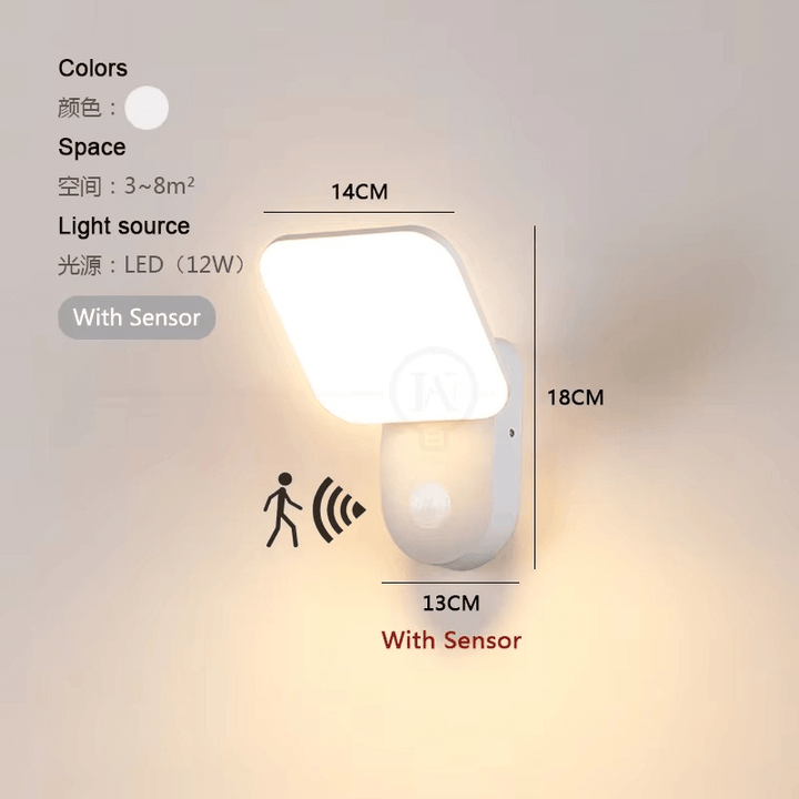 Smart LED-vägglampa med rörelsesensor