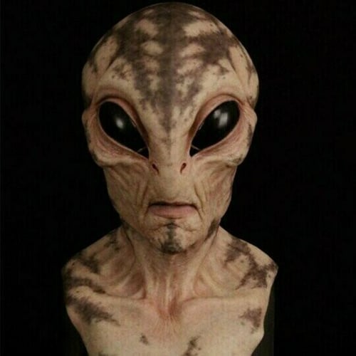 Realistisk CosmicMorph alienmask | Halloweenkostymtillbehör i helhuvudsform, handmålad