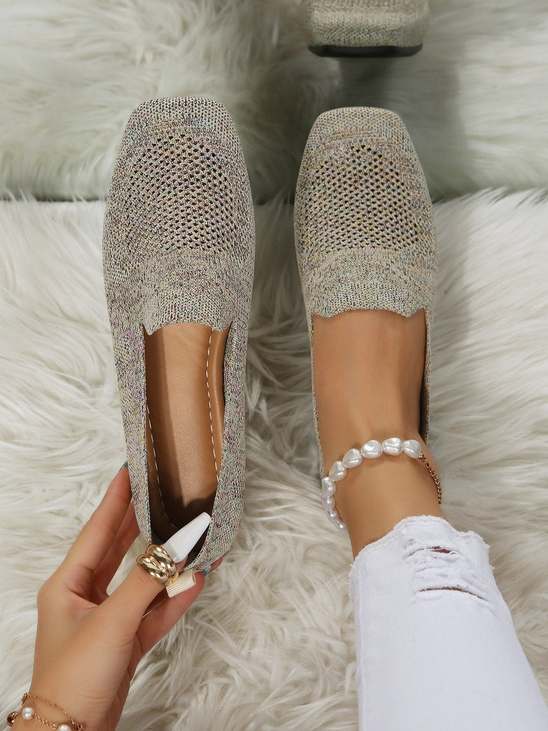 Ortopediska slip-on-sneakers för dam med mjuk innersula och andningsaktiv mesh