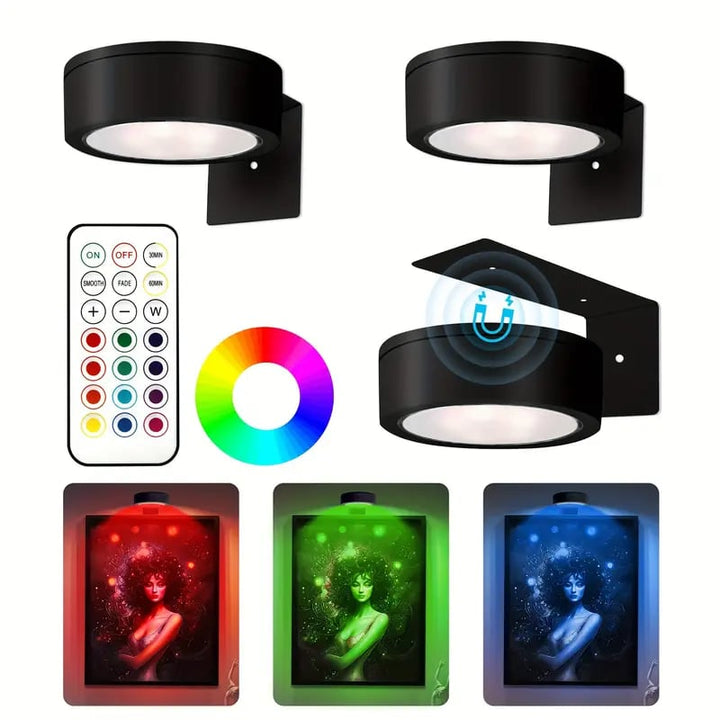 Justerbar magnetisk tavelbelysning | LED-touch & fjärrkontroll, RGB/vit, USB
