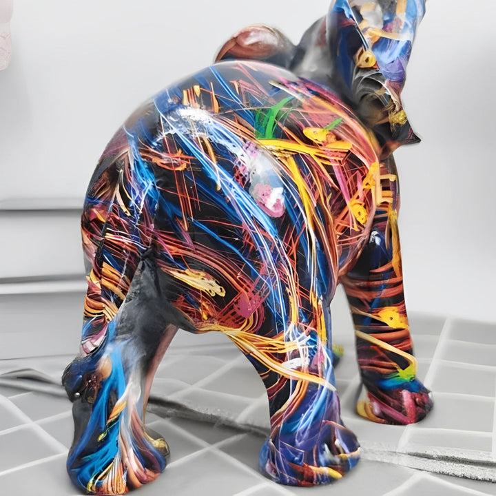 Abstrakt elefant - handgjort konstföremål med lyckosymbol