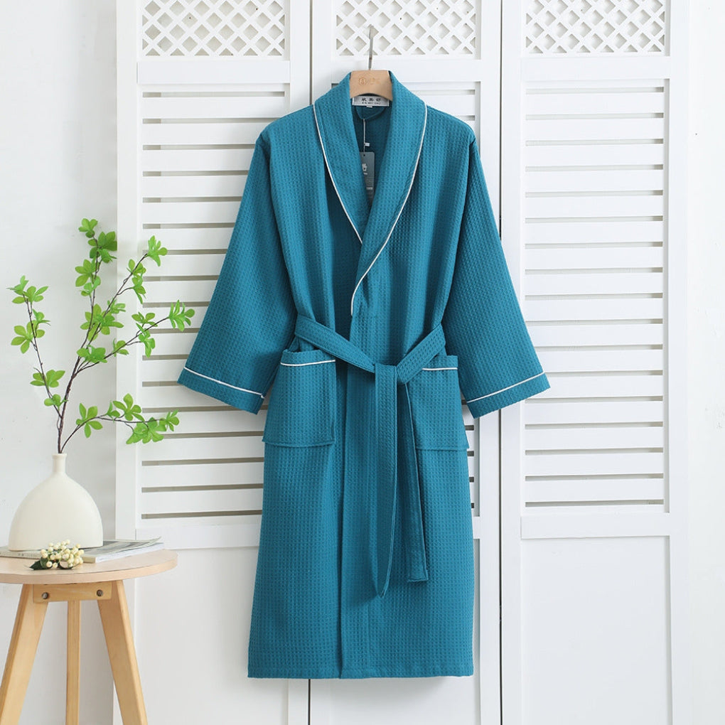 Lätt kimono i 100 % mjukt tyg i våffelmönster