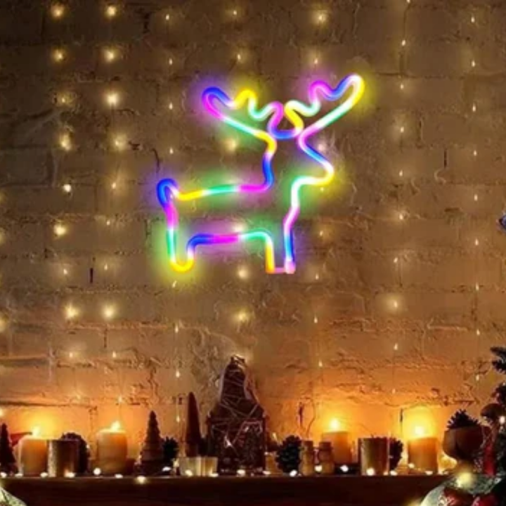 Julgran neonskilt