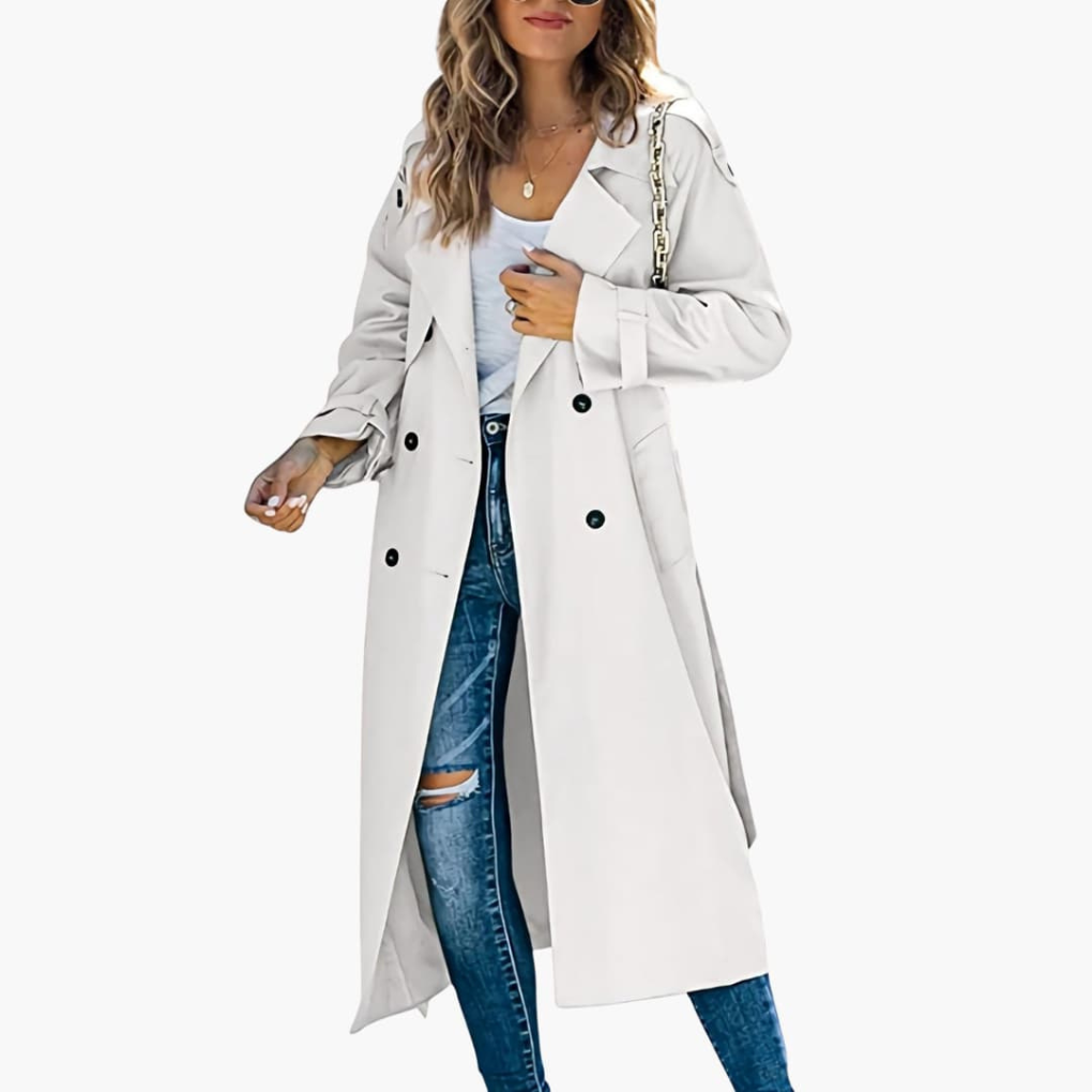 Kvinnors Trench Coat med Knappslå Reapris