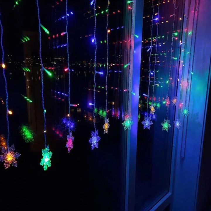 LED-ljusslinga med snöflingor | Inomhus och utomhus