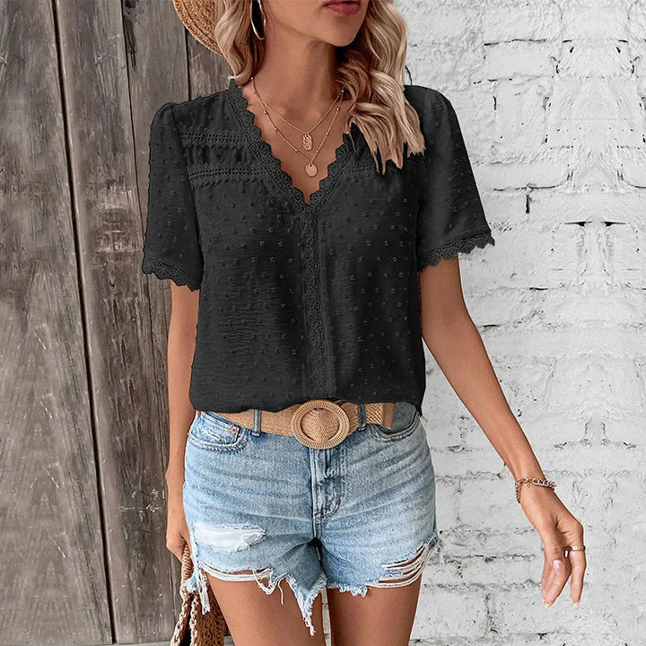 Wendy Blonde Kortærmet Bluse