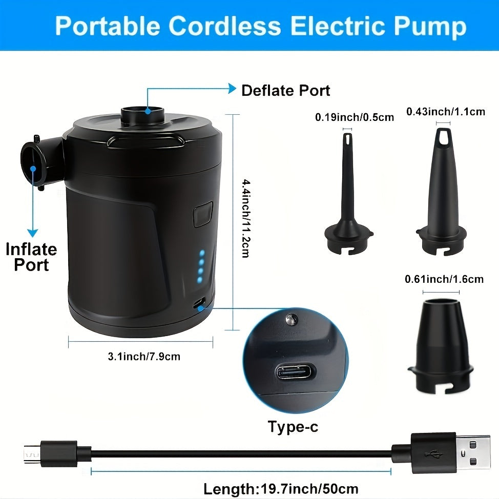 Bärbar USB-luftpump – Kompakt trådlös pump för utomhusbruk